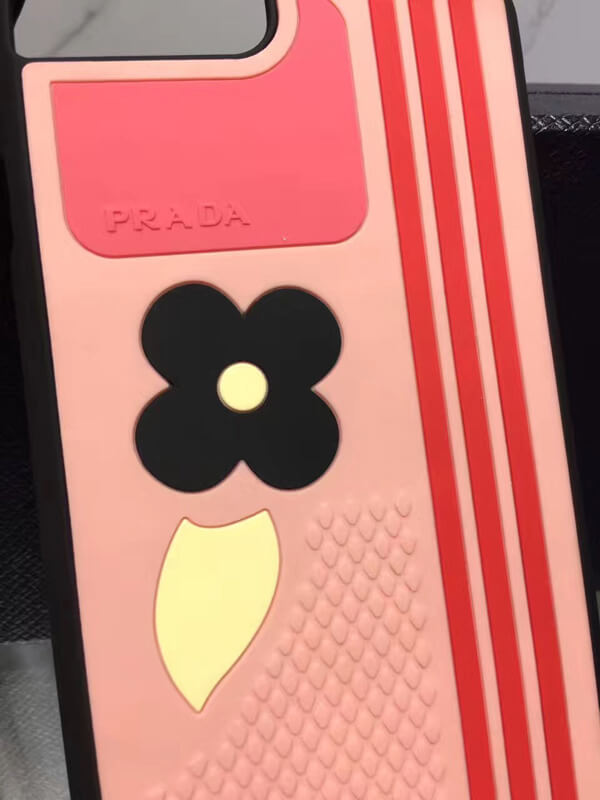 PRADA 2017新作 プラダコピー ケース ラバー iPhone 7 PETALO+NERO/1ZH035_2BG4_F046J